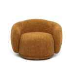Andrew orange accent chair with rounded arms and modern curves