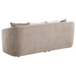 Townsend latte chenille upholstered sofa with curved shelter arms and tight cushions