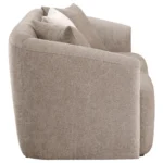 Townsend loveseat upholstered in latte chenille with curved arms and tailored cushions