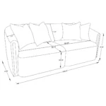 Townsend latte chenille upholstered sofa with curved shelter arms and tight cushions