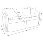 Townsend loveseat upholstered in latte chenille with curved arms and tailored cushions