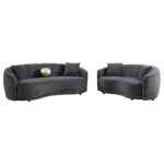 Brookside 2-Piece Gray Velvet Sofa Set with Gold Accents – Modern Contemporary Design