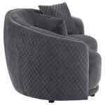 Brookside Gray Velvet Loveseat with Gold Accents – Modern Two-Seater