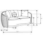 Brookside Gray Velvet Sofa with Gold Accents – Comfortable Modern Sofa Dimensions