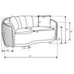 Brookside Gray Velvet Loveseat with Gold Accents – Modern Two-Seater Dimensions
