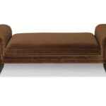 Divani Casa Bentley modern brown velvet bench for living room