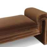 Divani Casa Bentley modern brown velvet bench for living room