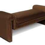Divani Casa Bentley modern brown velvet bench for living room