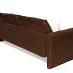 Divani Casa Bentley modern brown velvet sofa with round arms and pillow backrest