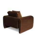 Divani Casa Bentley brown velvet armchair with rounded arms and modern design