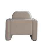 Gaston taupe velvet accent armchair with gold metal legs