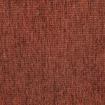 Close-up of the bottom of the orange arm chair, showing the non-removable seat cushion.