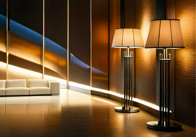 Contract floor lamps for hotel lobby seating areas and luxury residential spaces — European hospitality lighting Florida