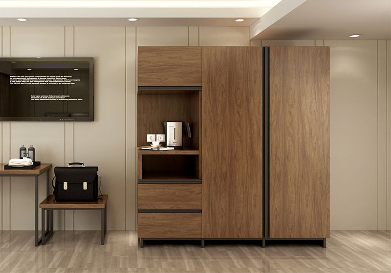 Contract wardrobes and armoires for hotel guest rooms — European commercial bedroom furniture Florida