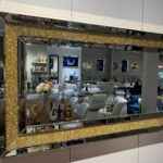 Crystal Mirror Gold Rectangular.