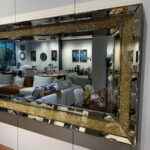 Crystal Mirror Gold Rectangular.
