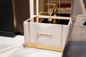 luxury nightstand in beige color