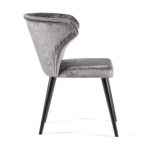 Dale Modern Dining Chair in gray fabric with wooden legs