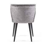 Dale Modern Dining Chair in gray fabric with wooden legs
