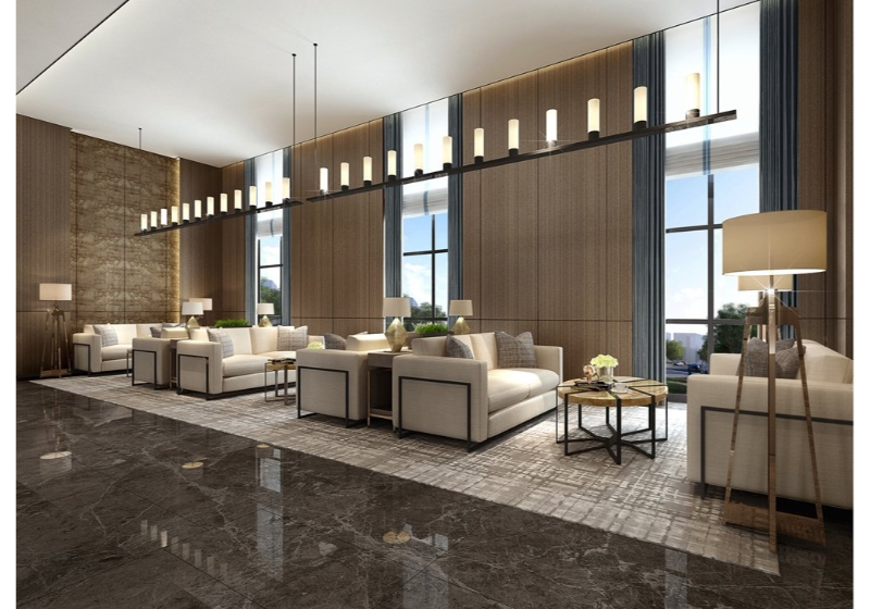 Decorative accent furniture and consoles for hotel lobby walls — European contract furniture Florida