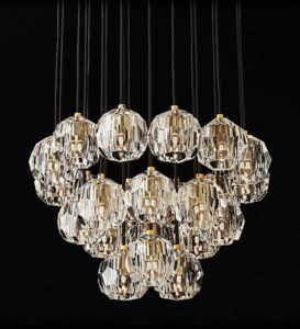 Stylish modern chandelier with a sleek contemporary design, perfect for dining rooms, living spaces, and entryways.