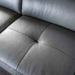 Vadso Sectional Right Chaise Contemporary Dark Gray 3-Seater Sofa with Adjustable Headrest and Leather Match Upholstery