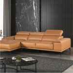 Vadso Sectional Left Chaise Contemporary Tangerine 2-Piece Modern Sofa with Adjustable Headrests