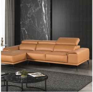 Vadso Sectional Left Chaise Contemporary Tangerine 2-Piece Modern Sofa with Adjustable Headrests