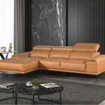 Vadso Sectional Left Chaise Contemporary Tangerine 2-Piece Modern Sofa with Adjustable Headrests