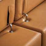 Vadso Sectional Right Chaise Contemporary Tangerine 2-Piece Modern Sofa with Leather Match Upholstery