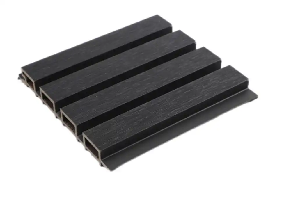 wpc black outdoor fluted wall panel