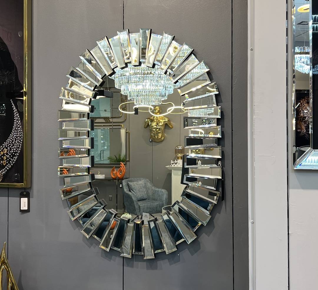 piano oval wall mirror, oval wall mirror, living room mirror, entryway mirror, bathroom mirror, decoration for hallway, bathroom, living room, bedroom, frame, ornament