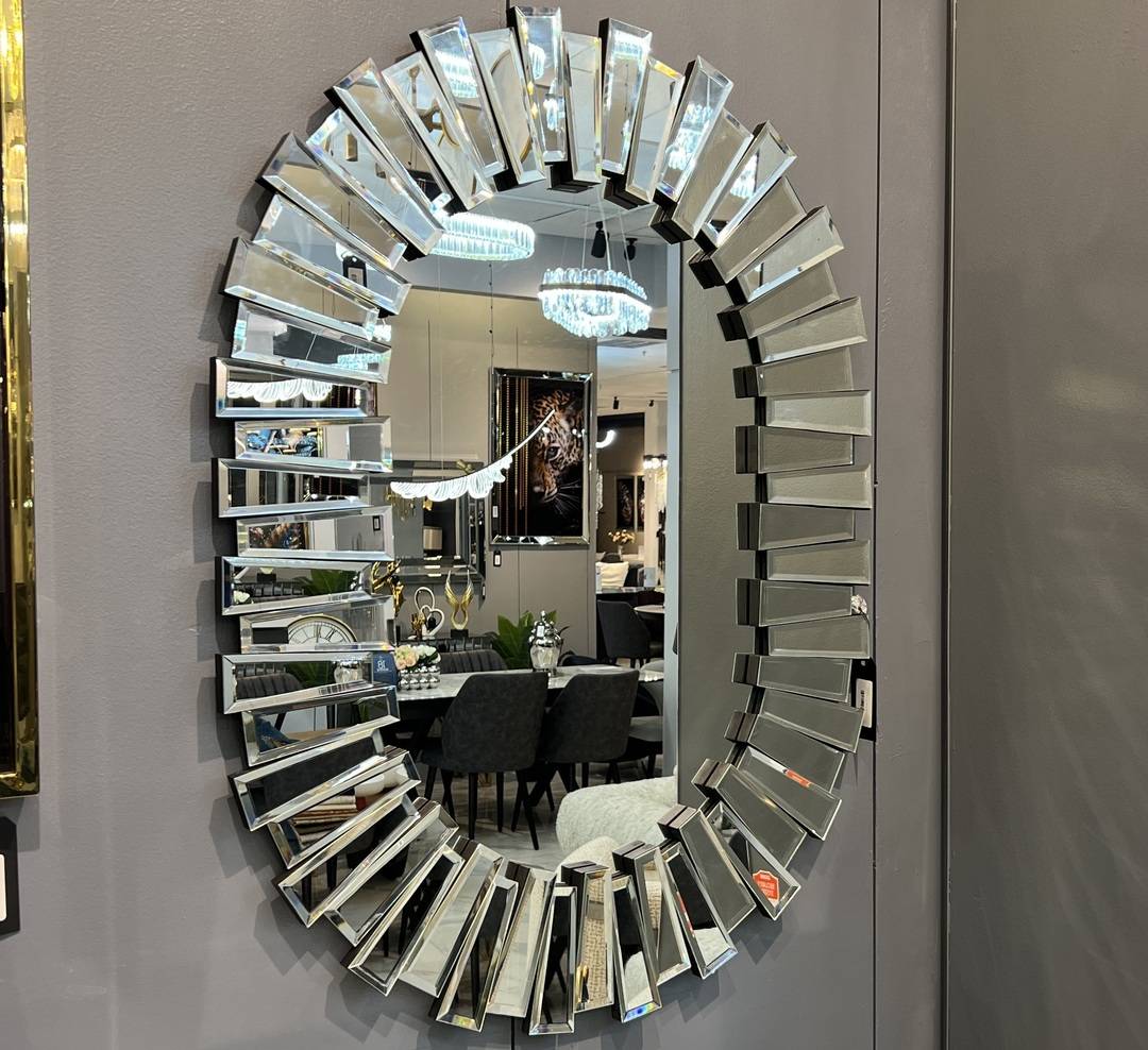 piano oval wall mirror, oval wall mirror, living room mirror, entryway mirror, bathroom mirror, decoration for hallway, bathroom, living room, bedroom, frame, ornament