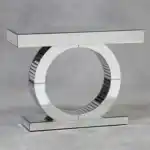 world console silver, mirrored console table, entrway table