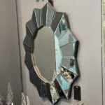 locket round wall, gray mirror, fume mirror, mirror, modern mirror, living room mirror, entryway mirror, bathroom mirror, decoration for hallway, bathroom, living room, bedroom, frame, ornament