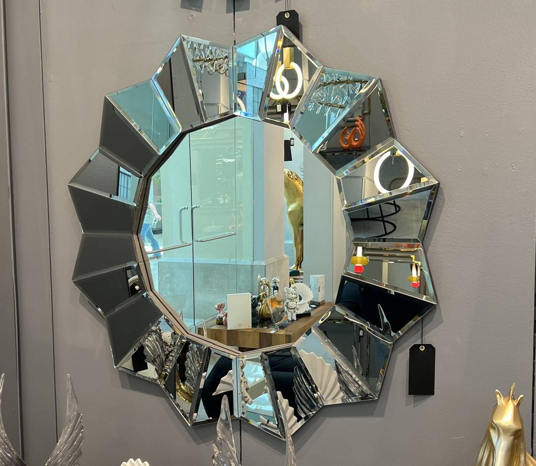 locket round wall, gray mirror, fume mirror, mirror, modern mirror, living room mirror, entryway mirror, bathroom mirror, decoration for hallway, bathroom, living room, bedroom, frame, ornament