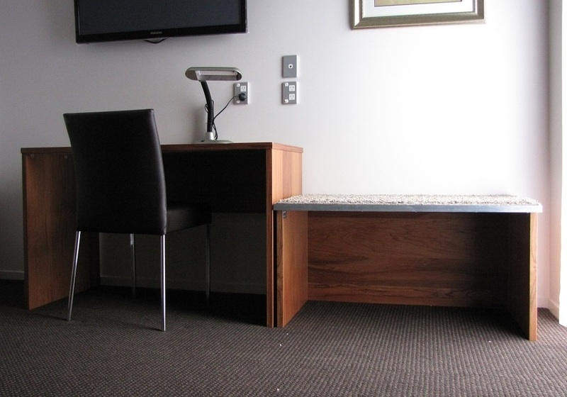 Contract luggage benches and bedroom seating for hotel guest rooms — European hospitality furniture Florida