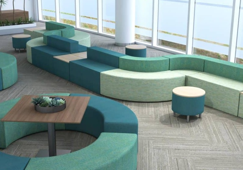 Modular contract lounge seating systems for hotel lobbies and condo amenity spaces — European commercial furniture Florida
