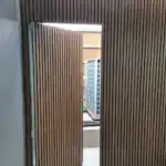 wpc walnut fluted outdoor wall panel with integrated door tampa