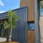 modern house with wpc walnut outdoor fluted wall panels tampa bay