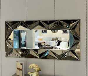 pyramid rectangular wall, bronze mirror, mirror, modern mirror, living room mirror, entryway mirror, bathroom mirror, decoration for hallway, bathroom, living room, bedroom, frame, ornament