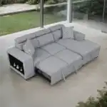 Modern gray sectional sofa with adjustable headrests Chatteris design