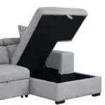 Storage chaise detail Chatteris Gray Sectional Sofa