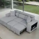 Chatteris Gray Sectional Sofa sleeper pull-out with left chaise.