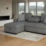 Chatham Gray Sectional Sofa with left chaise and accent pillows.