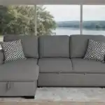 Chatham Gray Sectional Sofa with left chaise front view.