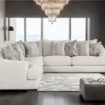 Moorpark Off-White Sectional Sofa in modern Tampa living room.