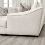 Moorpark Off-White Boucle Sectional Sofa side view in Tampa.