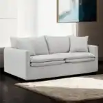 Crayford Light Gray Sofa in traditional design with linen fabric in Tampa living room.