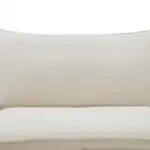 Back cushion detail of taupe linen loveseat Tampa showroom
